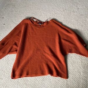 women’s brown orange wide sleeve sweater